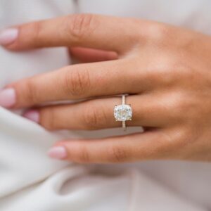 Moissanite Hidden Halo Engagement Ring