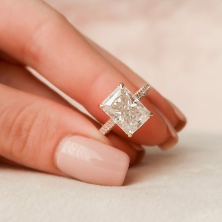 5.50CT Radiant Cut Four Prong Moissanite Engagement Ring