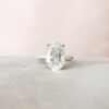 5.0CT Oval Cut Hidden Halo Moissanite Engagement Ring