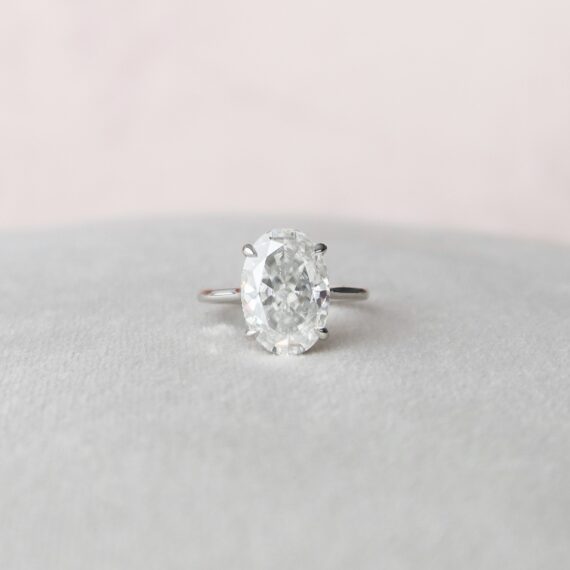5.0 CT Oval Cut Hidden Halo Moissanite Engagement Ring