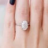 3.50 CT Oval Solitaire Hidden Halo Moissanite Engagement Ring