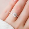 2.0 CT Round Cut Solitaire Moissanite Engagement Ring