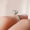 2.50CT Pear Cut Moissanite Hidden Halo Engagement Ring