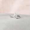 1.33CT Pear Cut Solitaire Diamond Moissanite Engagement Ring