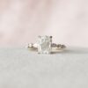 2.5 CT Elongated Cushion Cut Moissanite Pave Engagement Ring