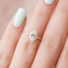 1.50CT Oval Solitaire Moissanite Halo Engagement Ring