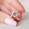 2.0CT Emerald Cut Moissanite Branches Engagement Ring