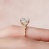3.0CT Cushion Cut Moissanite Cluster Engagement Ring