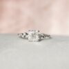 1.50CT Cushion Cut Moissanite Cluster Engagement Ring