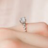 1.50CT Cushion Cut Moissanite Cluster Engagement Ring