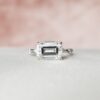 3.0CT Emerald Cut Moissanite East-West Engagement Ring