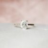 1.50CT Oval Solitaire Moissanite Halo Engagement Ring