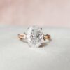 4.0CT Oval Cut Moissanite Branches Engagement Ring