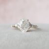 2.0CT Oval Cut Moissanite Cluster Engagement Ring