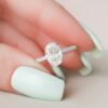 1.50CT Oval Cut Hidden Halo Moissanite Engagement Ring