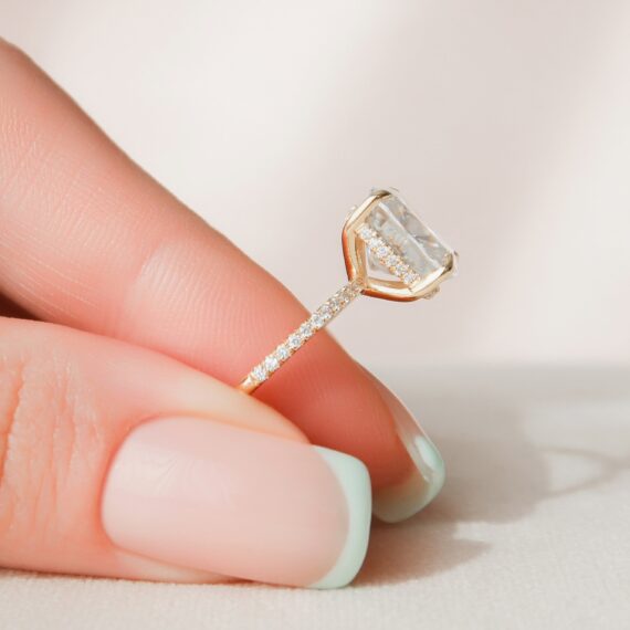4.50CT  Elongated Cushion Cut Moissanite Engagement Ring