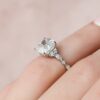 3.0CT Cushion Cut Moissanite Pave Engagement Ring