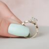 1.80CT Pear Cut Hidden Halo Moissanite Diamond Engagement Ring