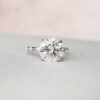 4.0 CT Round Cut Moissanite Solitaire Engagement Ring