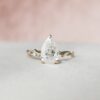 1.80CT Pear Cut Nature Inspired Moissanite Engagement Ring
