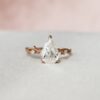 1.33CT Pear Shaped Nature Inspired Twig Diamond Engagement Ring