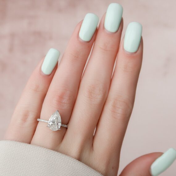 2.50CT Pear Cut Moissanite Diamond Engagement Ring