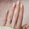1.80CT Pear Cut Hidden Halo Moissanite Engagement Ring