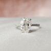 3 CT Oval Cut Hidden Halo Moissanite Engagement Ring