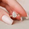 1.33CT Pear Shaped Nature Inspired Twig Diamond Engagement Ring