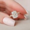 3.50CT Radiant Cut Moissanite Cluster Engagement Ring