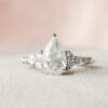 1.80CT Pear Shaped Moissanite Cluster Engagement Ring