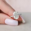 3.50CT Oval Cut Moissanite Hidden Halo Engagement Ring
