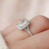 3.50 CT Radiant Cut Hidden Halo Moissanite Engagement Ring