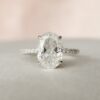 2.50 CT Oval Cut Hidden Halo Moissanite Engagement Ring