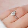 1.33CT Pear Cut Nature Inspired Moissanite Diamond Engagement Ring