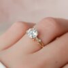 2.0 CT Round Cut Twig Moissanite Engagement Ring