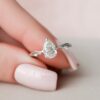 1.33CT Pear Cut Nature Inspired Moissanite Diamond Engagement Ring