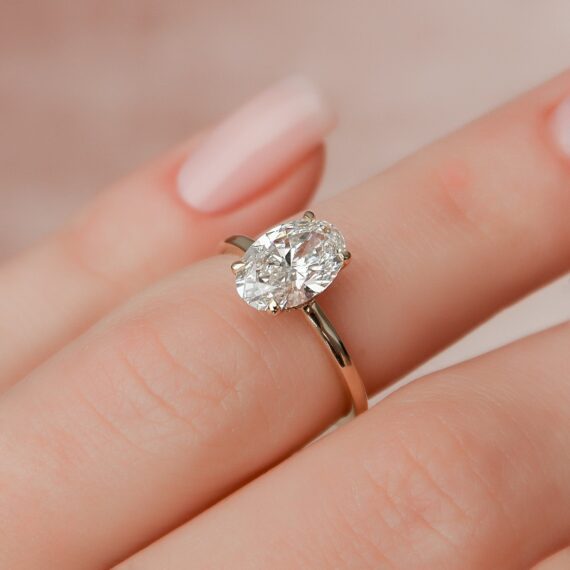 1.50CT Oval Cut Solitaire Moissanite Engagement Ring