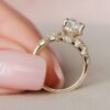 2.0CT Oval Cut Cluster Moissanite Engagement Ring