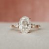 2.0CT Oval Cut Three Stones Moissanite Engagement Ring