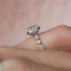 2.0CT Oval Cut Moissanite Pave Engagement Ring