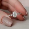 2.0CT Oval Cut Moissanite Pave Engagement Ring
