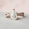 1.33CT Pear Cut Split Shank Moissanite Diamond Engagement Ring