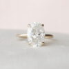 3.0 CT Oval Cut Hidden Halo Moissanite Engagement Ring