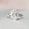 3.0CT Oval Cut Moissanite Pave Engagement Ring