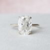 3.50CT Elongated Oval Cut Moissanite Hidden Halo Engagement Ring