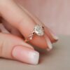 1.0CT Oval Cut Twig Moissanite Nature Inspired Engagement Ring