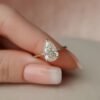 1.80CT Pear Cut Hidden Halo Moissanite Engagement Ring