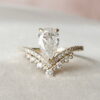 1.33CT Pear Shaped Moissanite Chevron Style Engagement Ring
