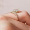 1.33CT Pear Shaped Moissanite Chevron Style Engagement Ring